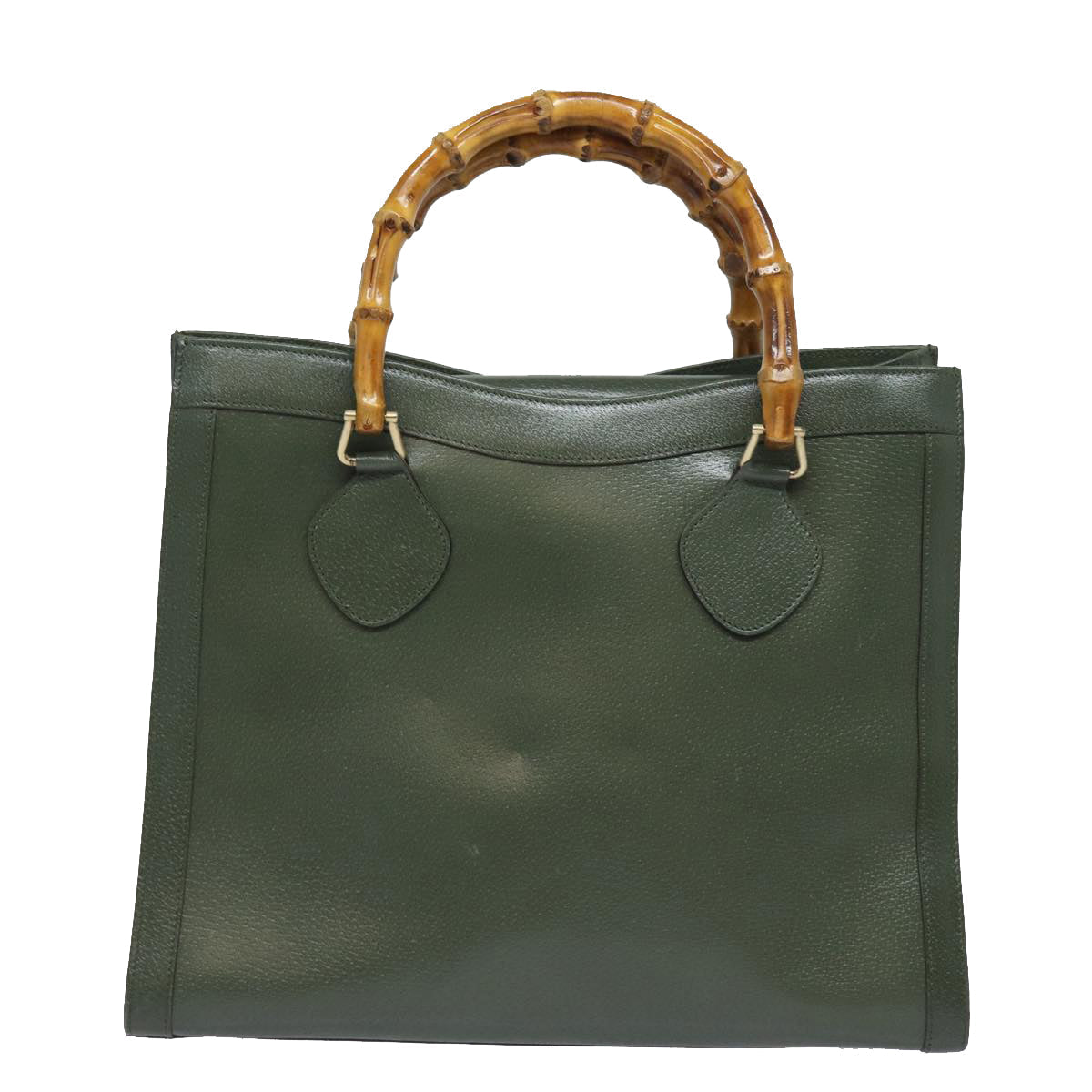 GUCCI Bamboo Tote Bag Leather Outlet Green 002 8260 2853 ep4802