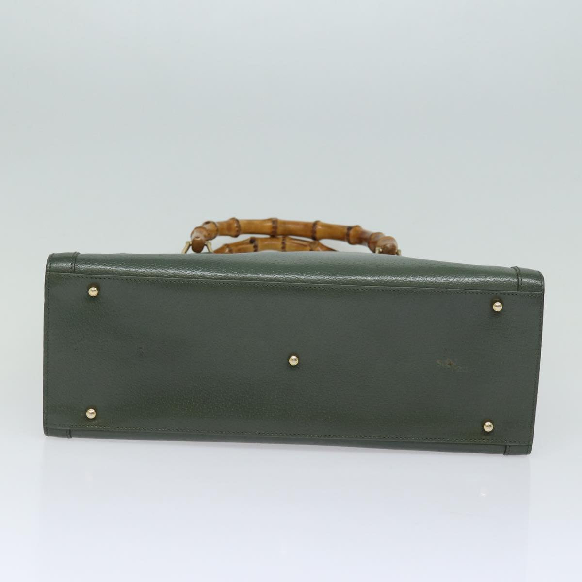 GUCCI Bamboo Tote Bag Leather Outlet Green 002 8260 2853 ep4802