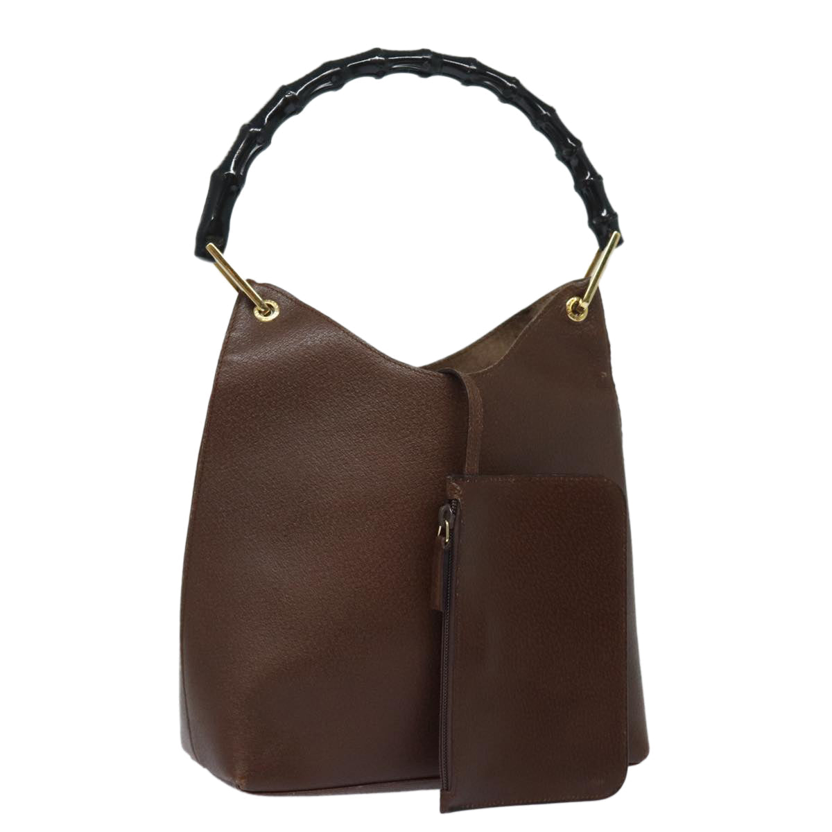GUCCI Bamboo Shoulder Bag Leather Brown 001 1880 2123 ep4810