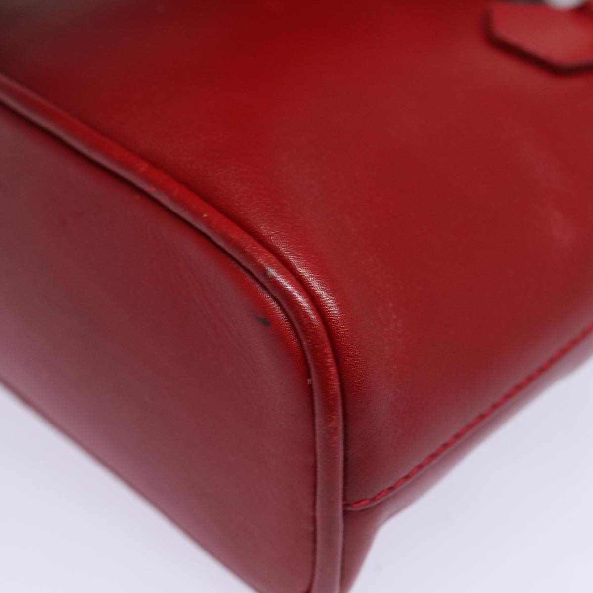 GUCCI Bamboo Hand Bag Leather 2way Red 007 1014 0231 ep4811