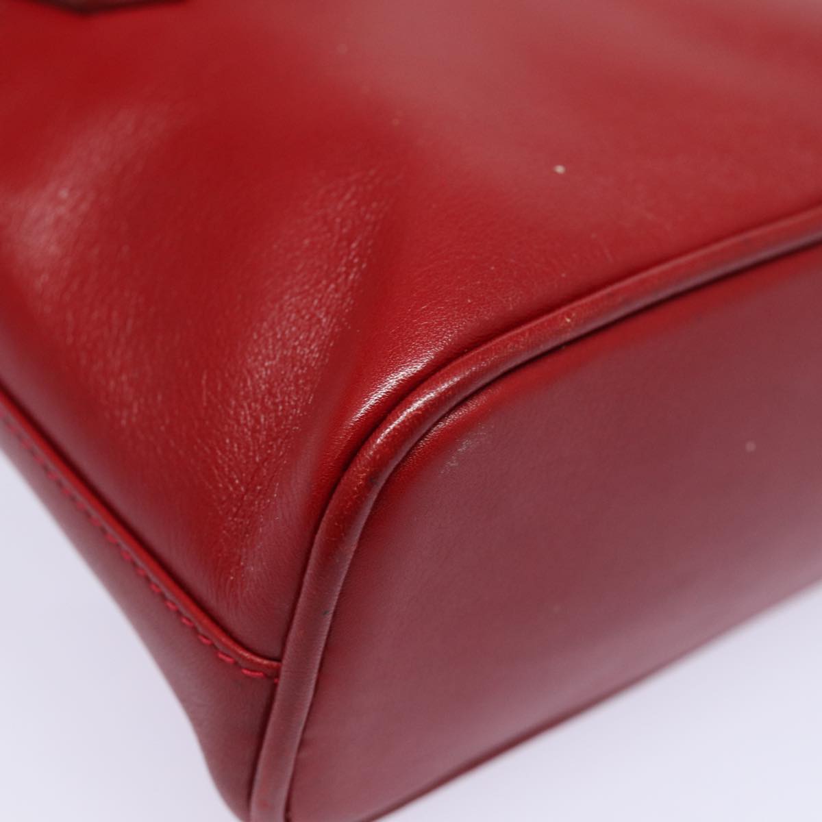 GUCCI Bamboo Hand Bag Leather 2way Red 007 1014 0231 ep4811