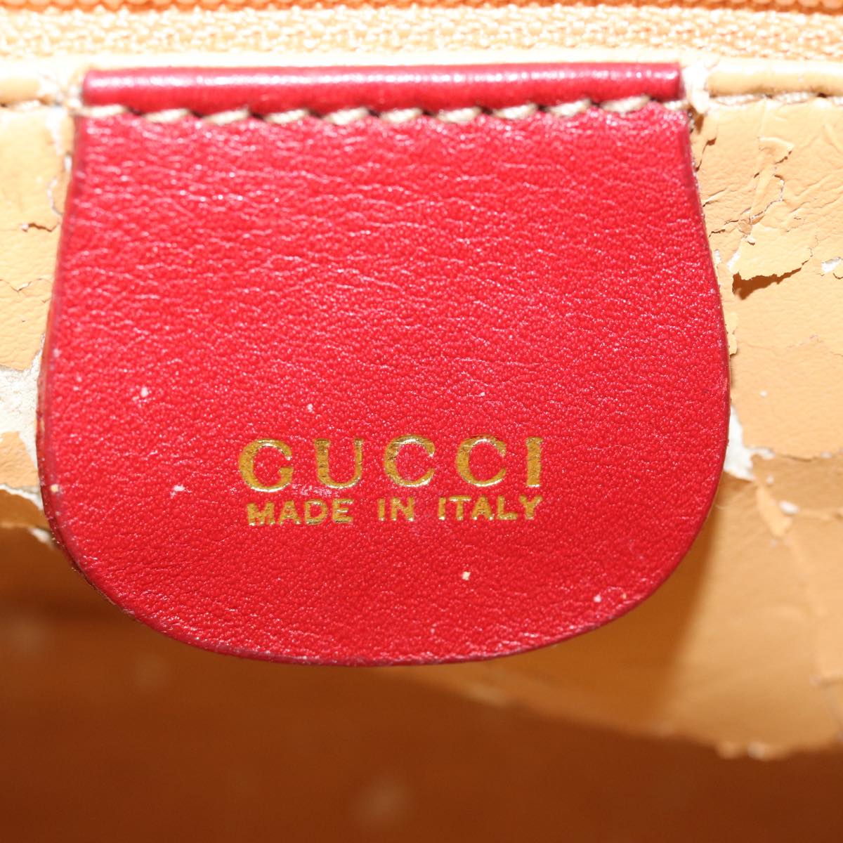 GUCCI Bamboo Hand Bag Leather 2way Red 007 1014 0231 ep4811