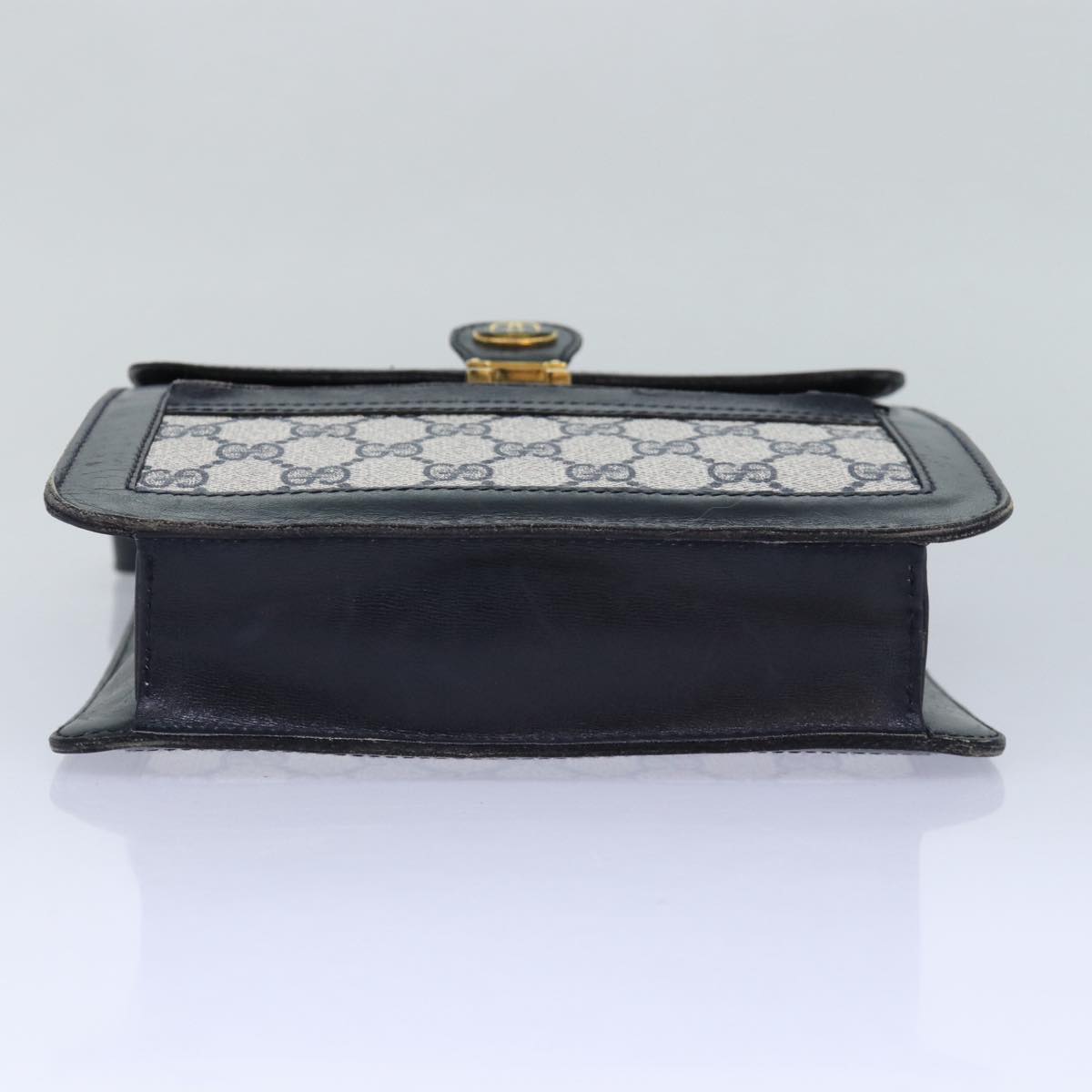 GUCCI GG Supreme Sherry Line Shoulder Bag PVC Navy Red ep4819