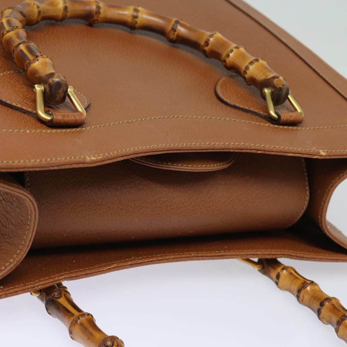 GUCCI Bamboo Hand Bag Leather Brown 002 1186 0260 ep4831