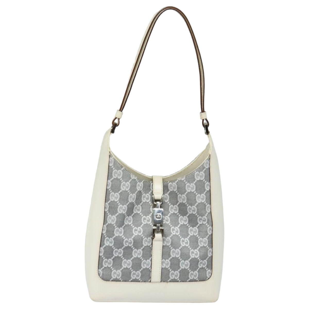 GUCCI GG Canvas Jackie Shoulder Bag Silver 001 3876 ep4837