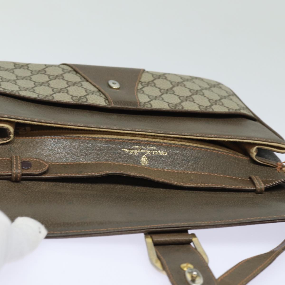 GUCCI GG Supreme Shoulder Bag PVC Beige ep4841