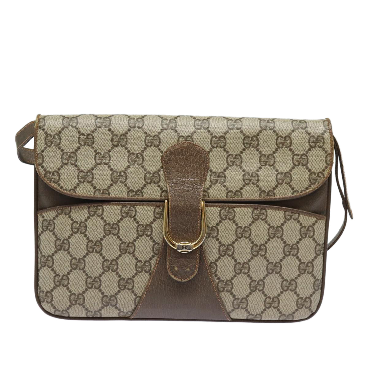 GUCCI GG Supreme Shoulder Bag PVC Beige ep4841