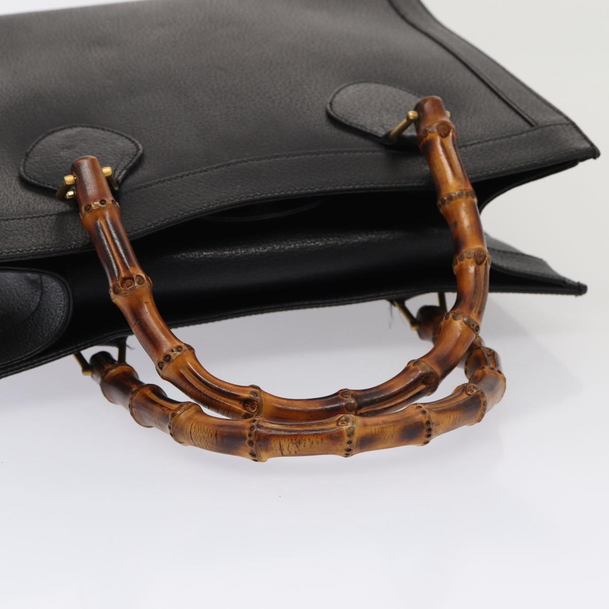 GUCCI Bamboo Hand Bag Leather Black 002 0260 2615 ep4888