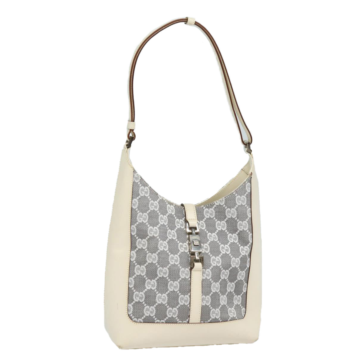 GUCCI GG Canvas Jackie Shoulder Bag White 001 3876 ep4890