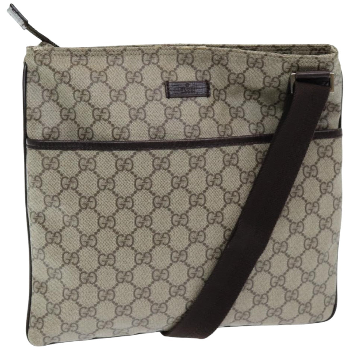 GUCCI GG Supreme Shoulder Bag PVC Beige 141626 ep4894