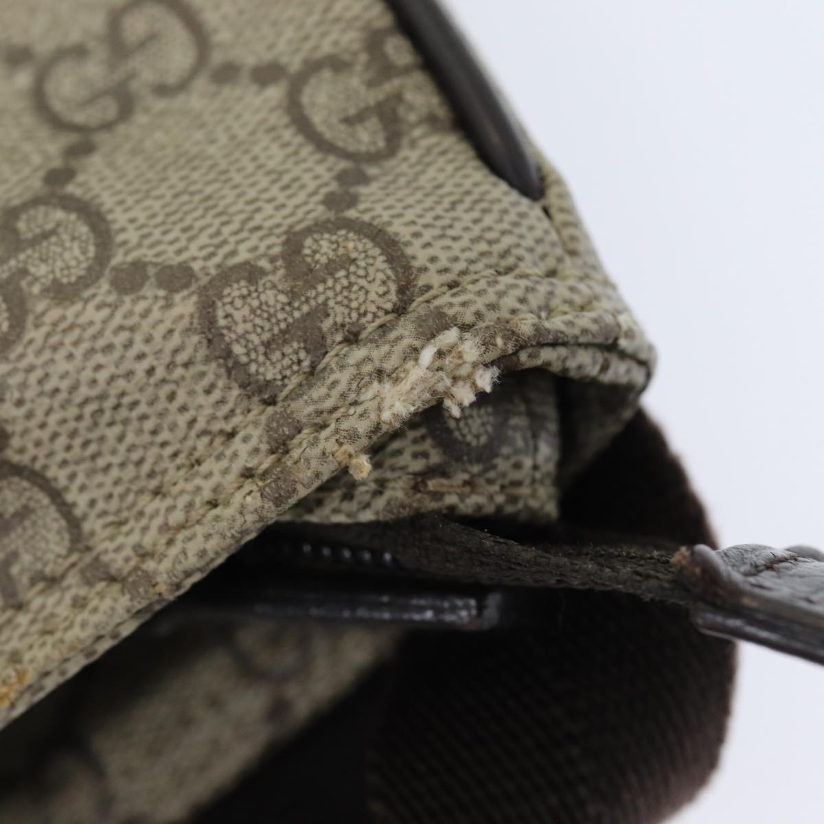 GUCCI GG Supreme Shoulder Bag PVC Beige 141626 ep4894