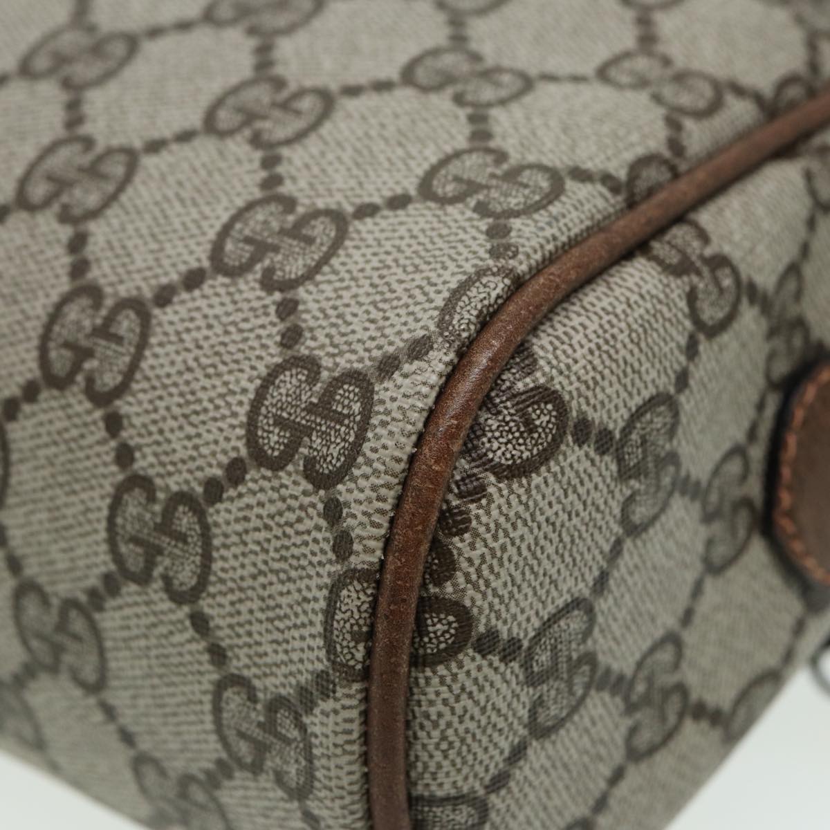 GUCCI GG Supreme Web Sherry Line Shoulder Bag PVC Beige Red 010 378 ep4916