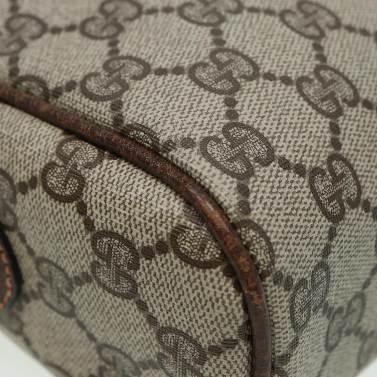 GUCCI GG Supreme Web Sherry Line Shoulder Bag PVC Beige Red 010 378 ep4916