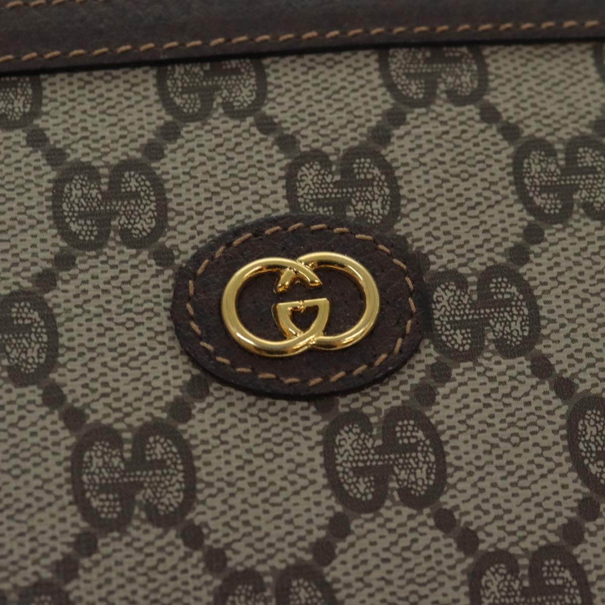 GUCCI GG Supreme Clutch Bag PVC Leather Beige 014 122 ep4918