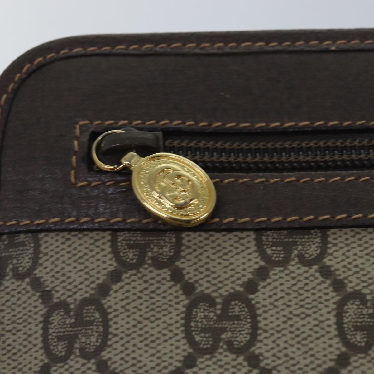 GUCCI GG Supreme Clutch Bag PVC Leather Beige 014 122 ep4918