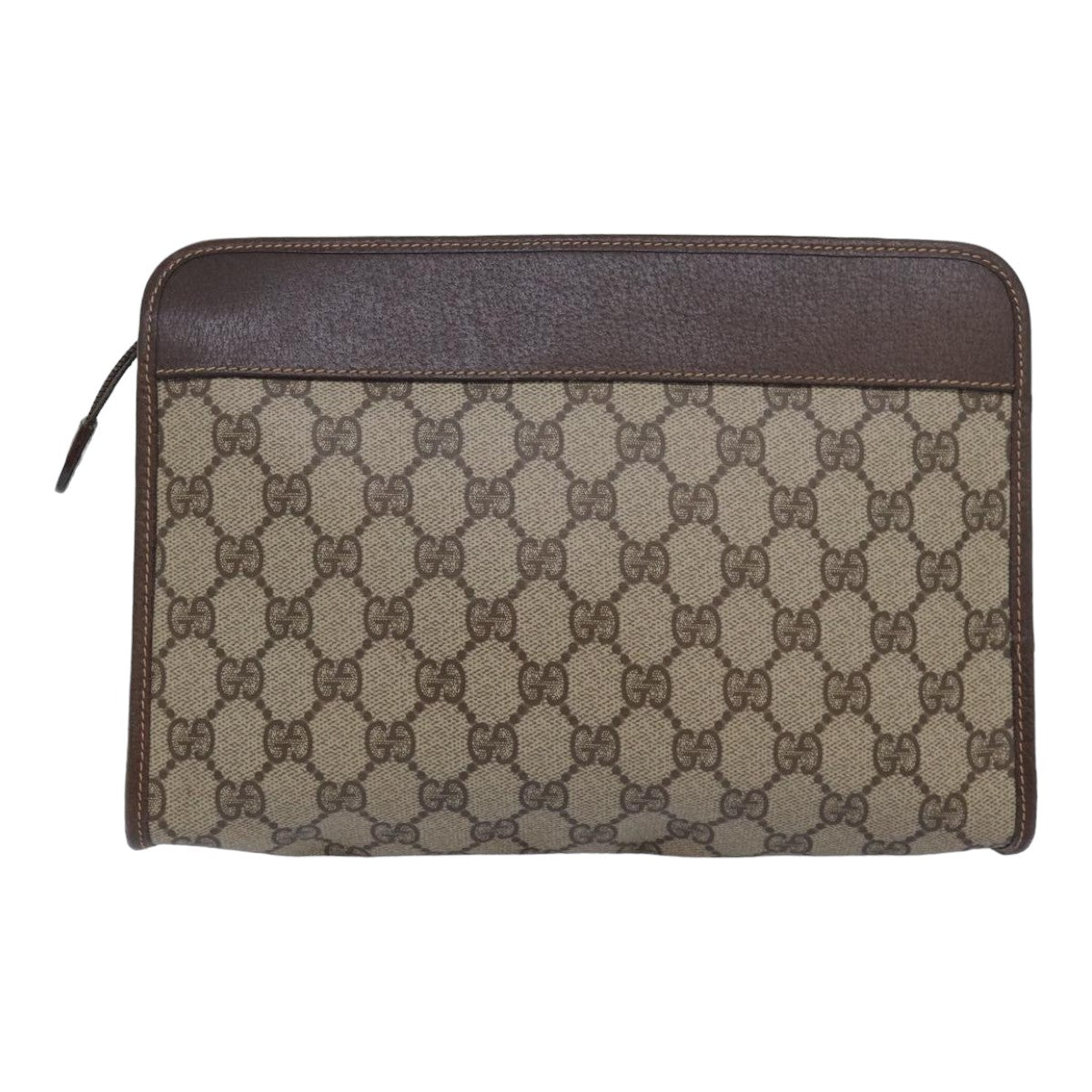 GUCCI GG Supreme Clutch Bag PVC Leather Beige 014 122 ep4918
