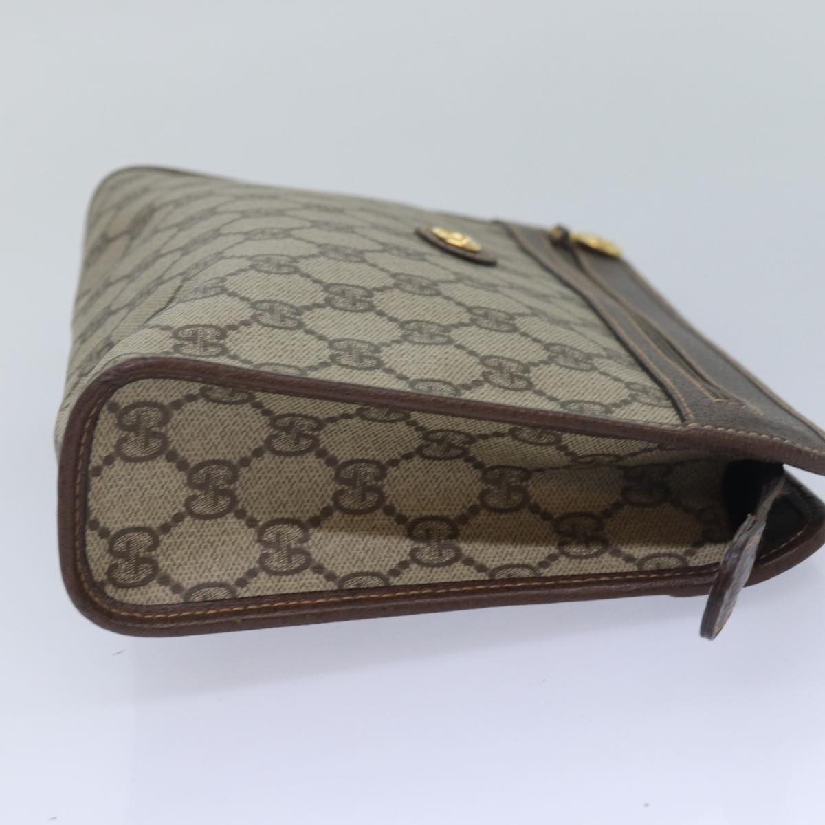 GUCCI GG Supreme Clutch Bag PVC Leather Beige 014 122 ep4918