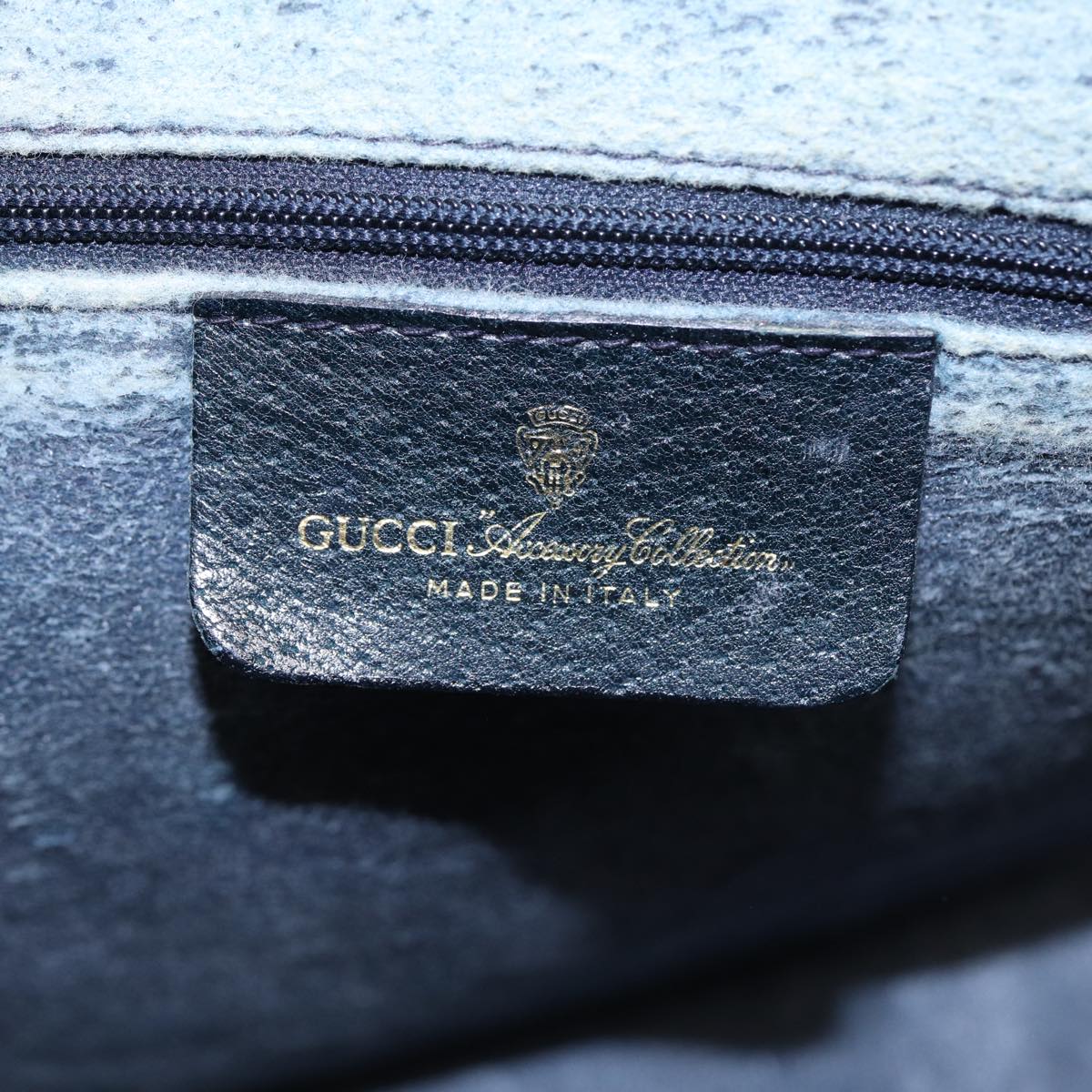 GUCCI GG Supreme Sherry Line Boston Bag PVC Leather Navy Red ep4938