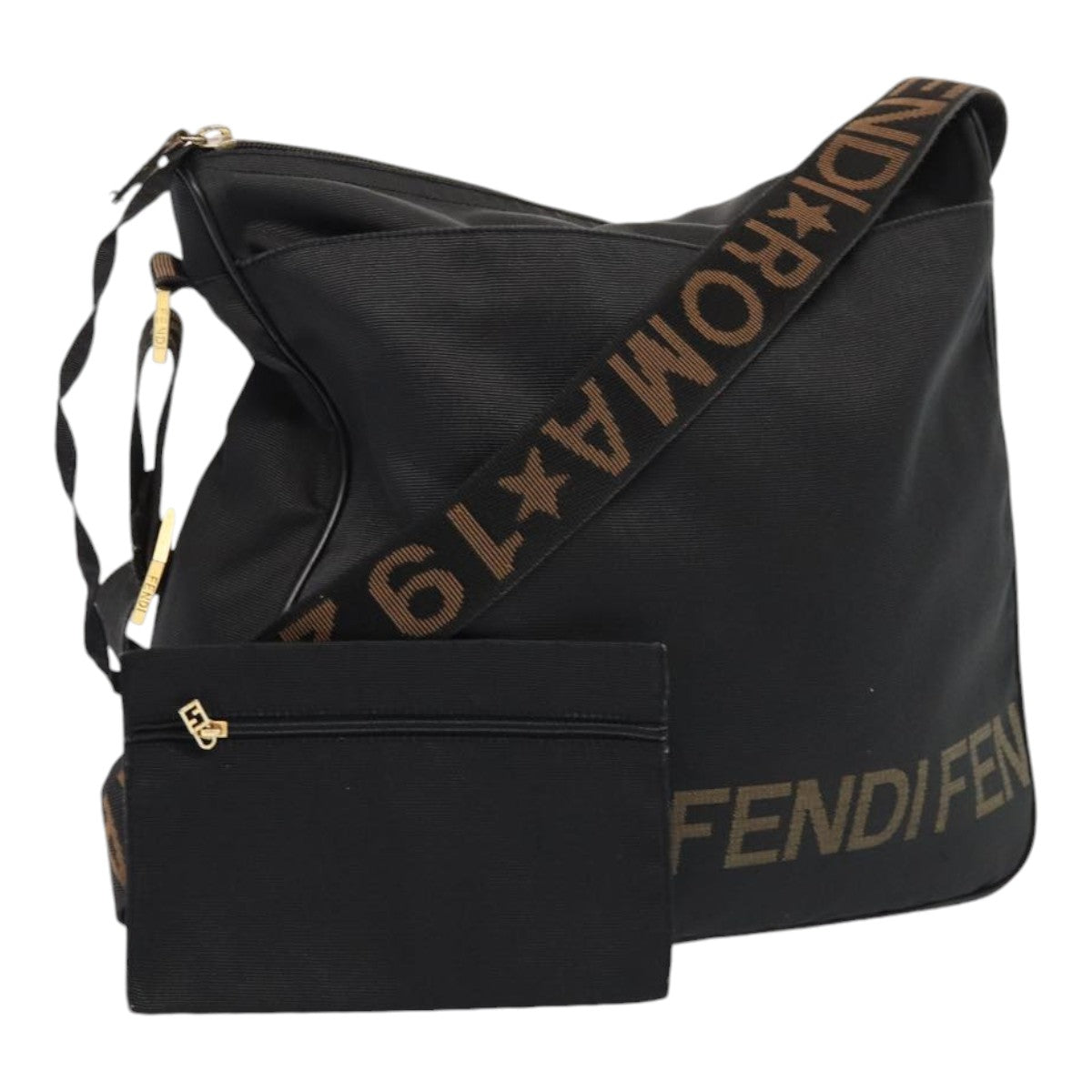 FENDI Shoulder Bag Nylon Black ep4969