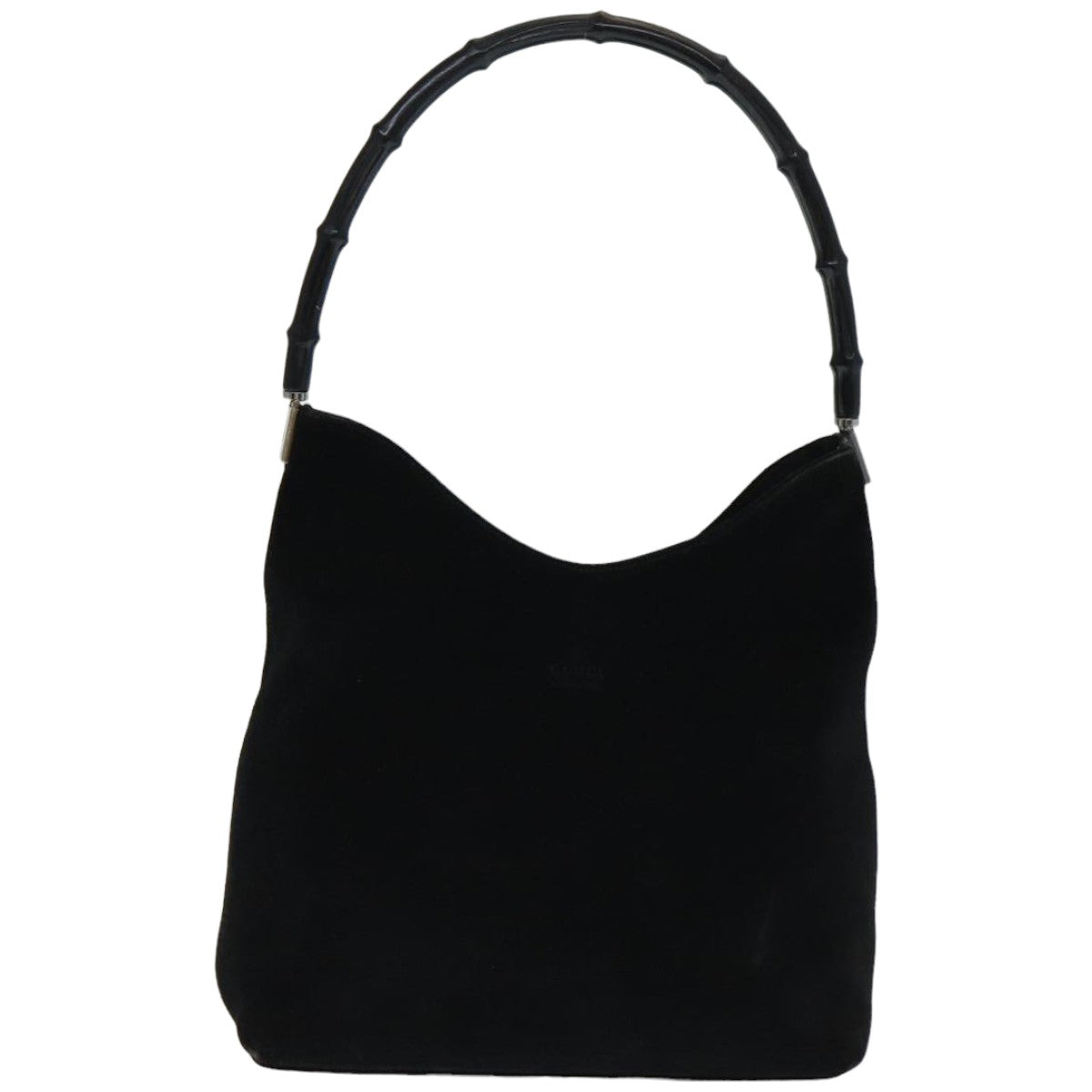 GUCCI Bamboo Shoulder Bag Suede Black 001 3244 ep4971