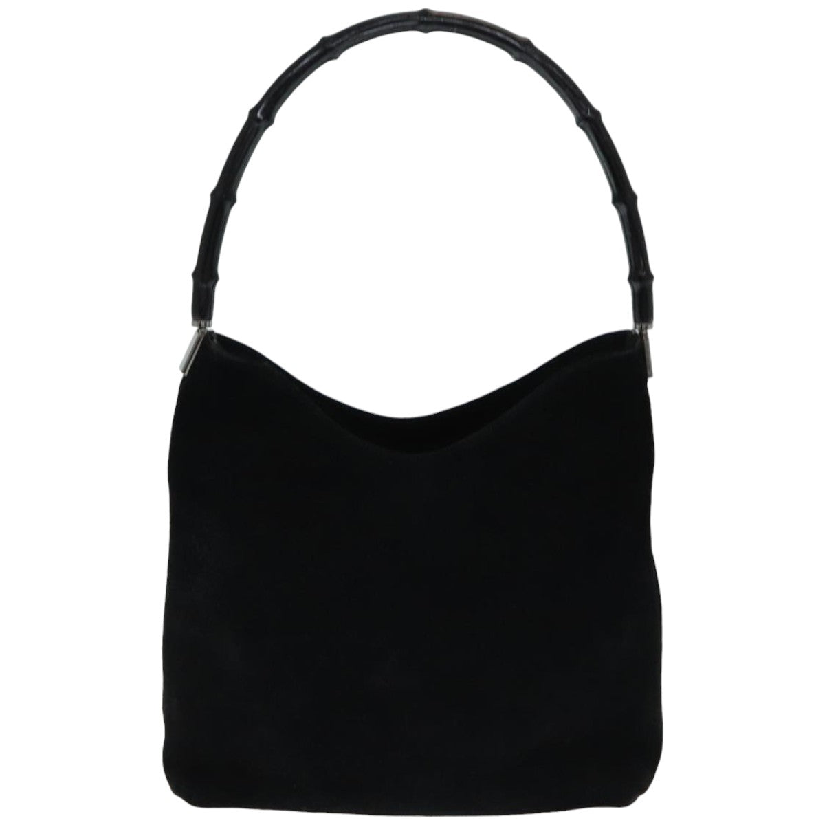 GUCCI Bamboo Shoulder Bag Suede Black 001 3244 ep4971