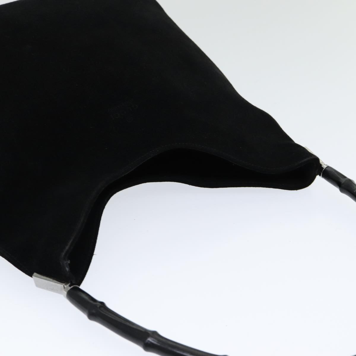 GUCCI Bamboo Shoulder Bag Suede Black 001 3244 ep4971