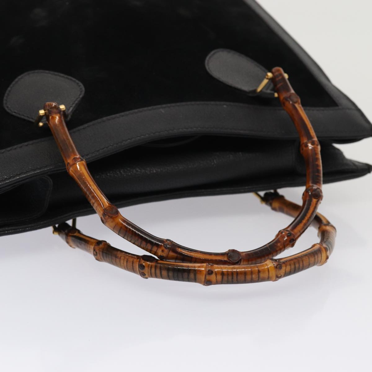 GUCCI Bamboo Hand Bag Suede Black 002 2853 0260 0 ep4973
