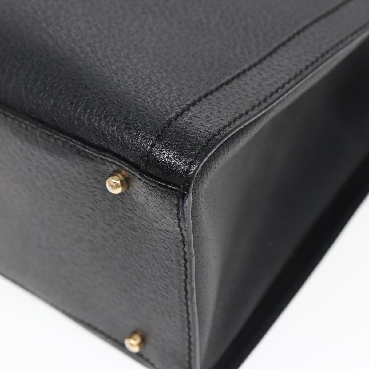 GUCCI Bamboo Hand Bag Leather Black ep4975