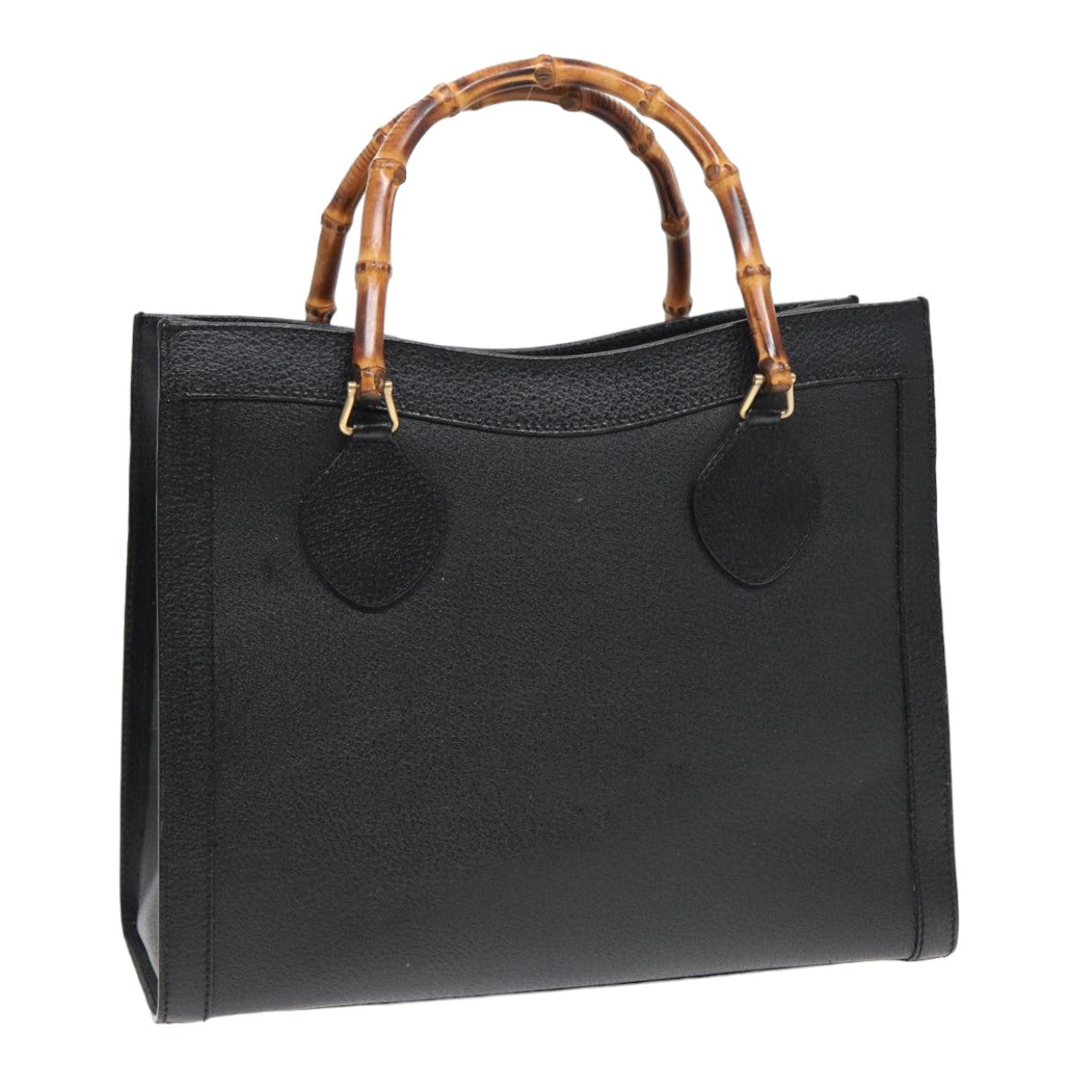 GUCCI Bamboo Hand Bag Leather Black ep4975