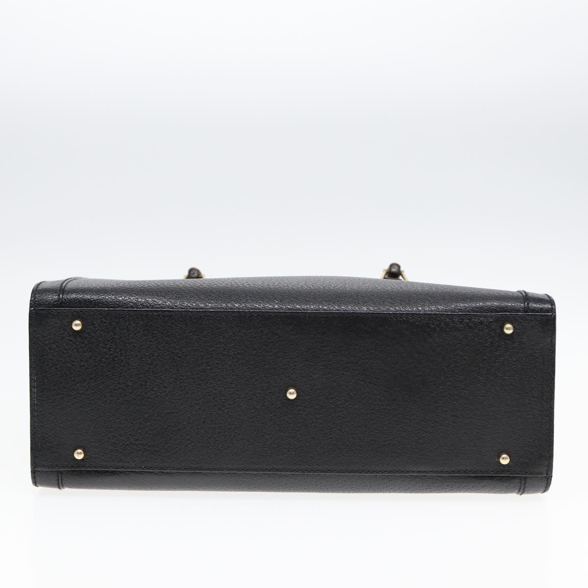 GUCCI Bamboo Hand Bag Leather Black ep4975
