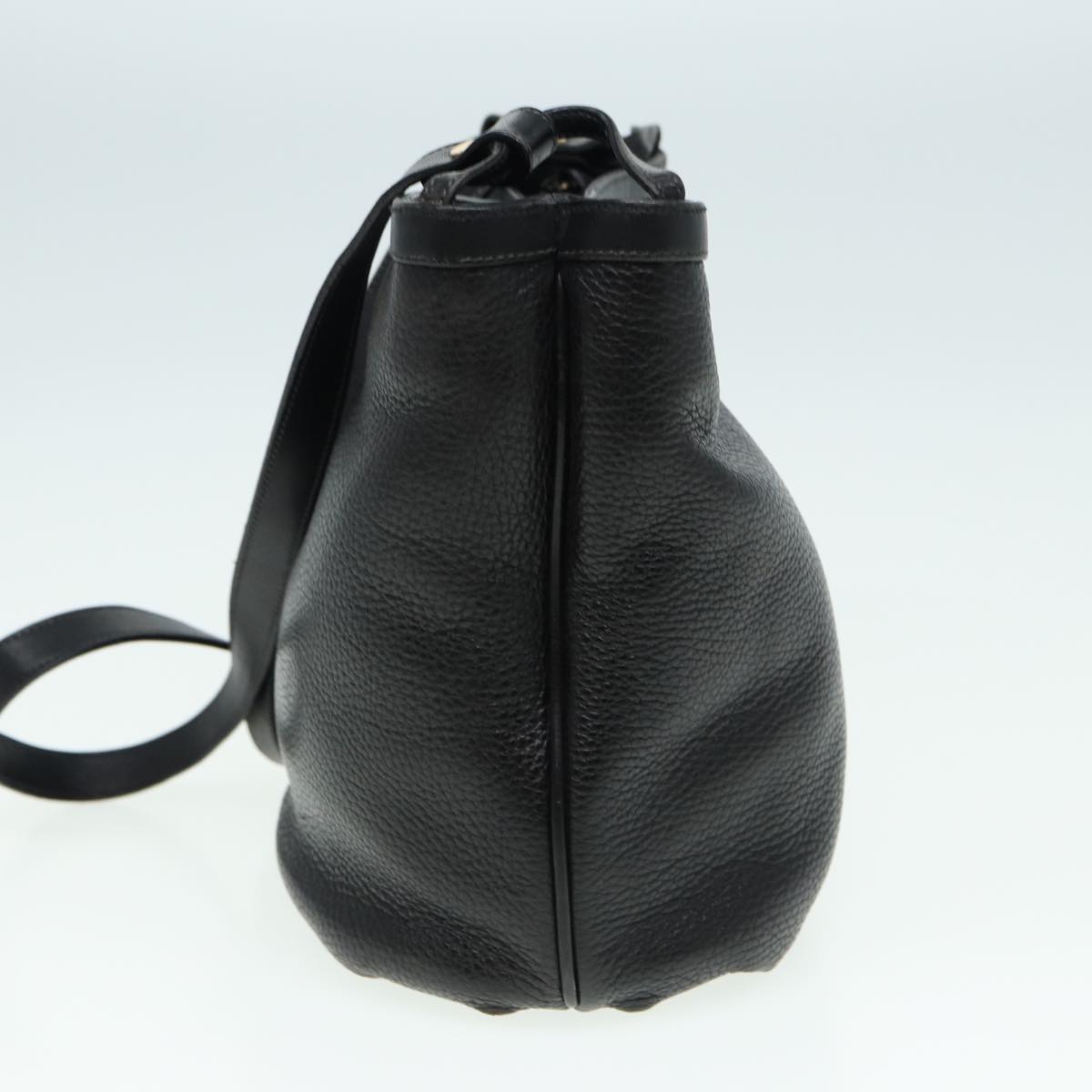 GUCCI Shoulder Bag Leather Black ep4979