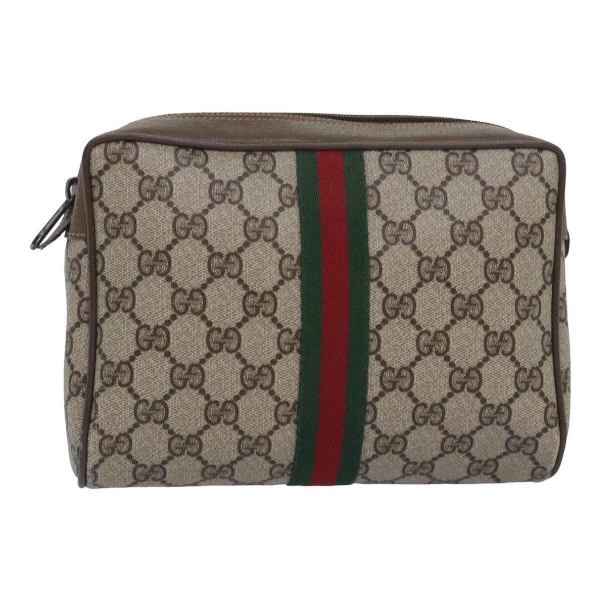 GUCCI GG Supreme Web Sherry Line Clutch Bag PVC Beige Red 89 01 012 ep4988