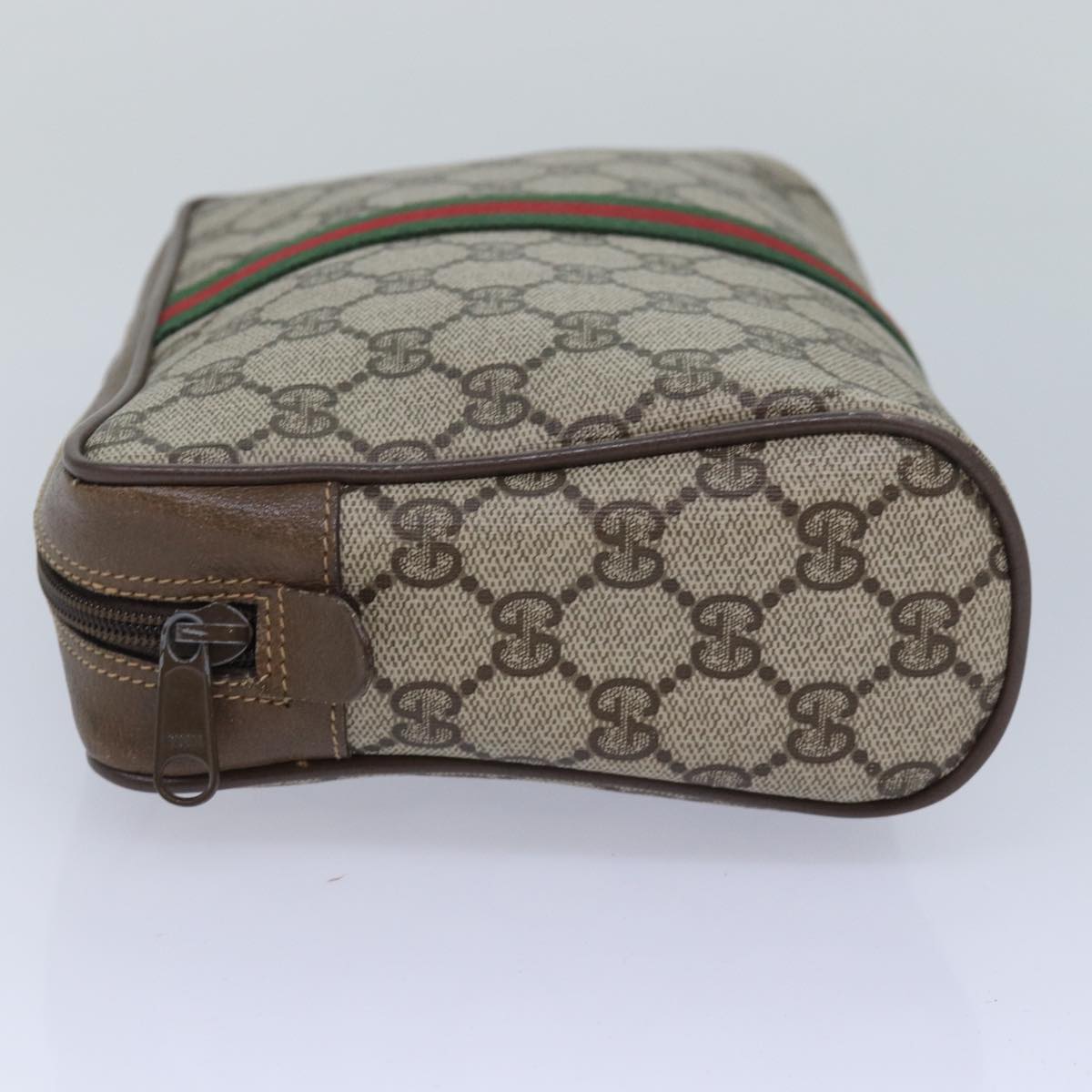GUCCI GG Supreme Web Sherry Line Clutch Bag PVC Beige Red 89 01 012 ep4988