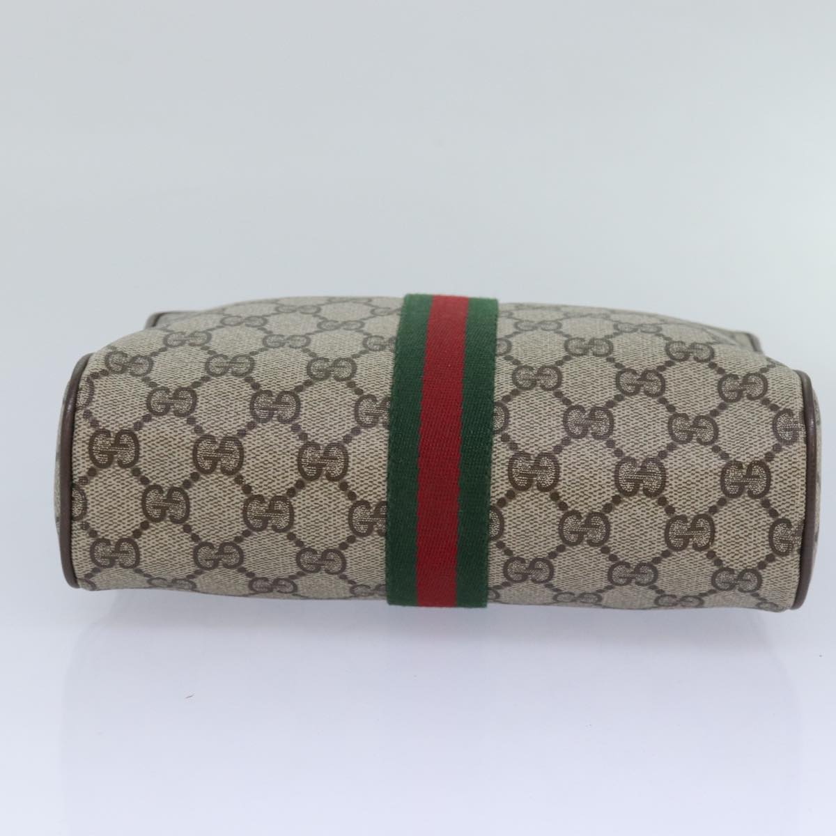 GUCCI GG Supreme Web Sherry Line Clutch Bag PVC Beige Red 89 01 012 ep4988