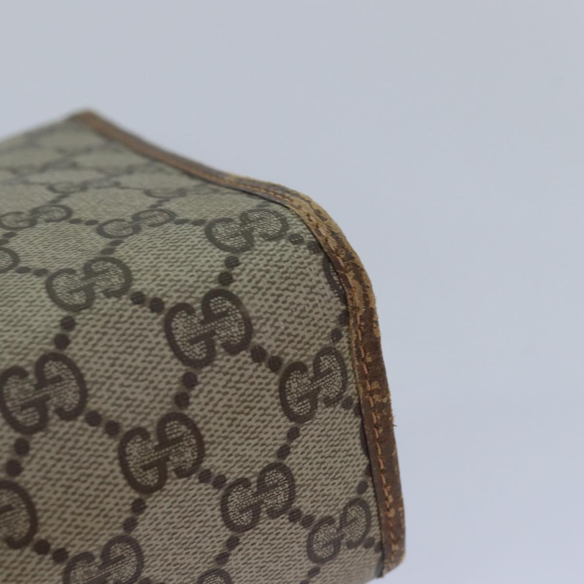 GUCCI GG Supreme Web Sherry Line Clutch Bag PVC Beige 89 01 031 ep4990