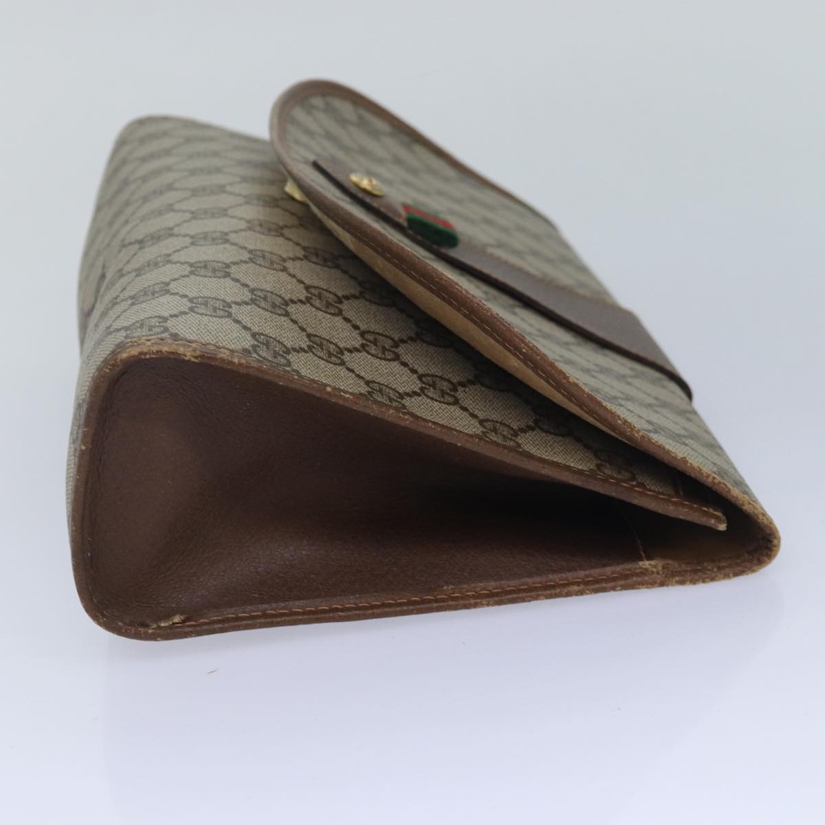 GUCCI GG Supreme Web Sherry Line Clutch Bag PVC Beige 89 01 031 ep4990