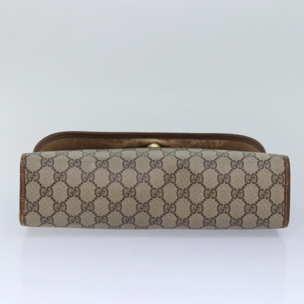 GUCCI GG Supreme Web Sherry Line Clutch Bag PVC Beige 89 01 031 ep4990