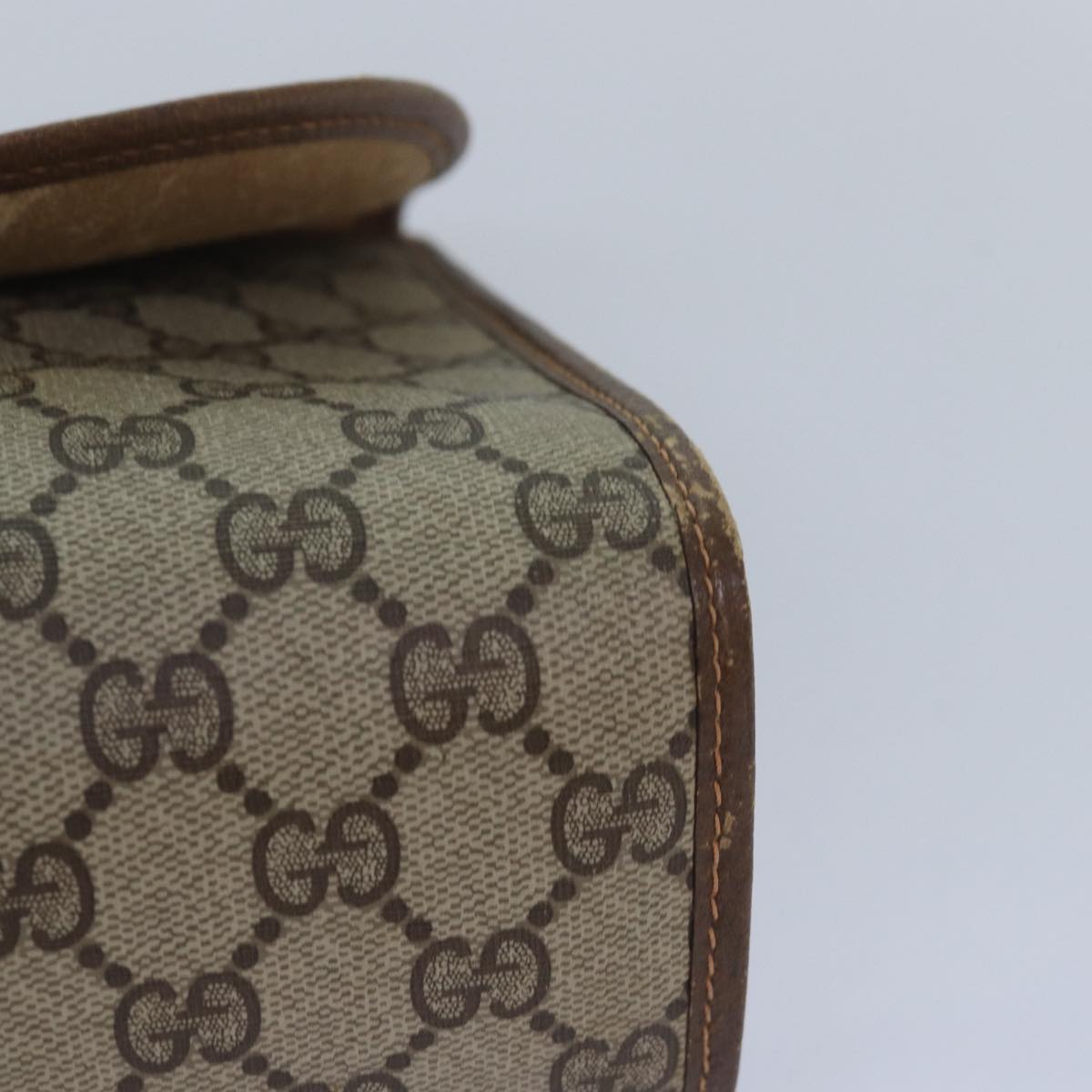 GUCCI GG Supreme Web Sherry Line Clutch Bag PVC Beige 89 01 031 ep4990
