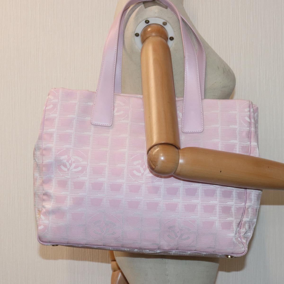 CHANEL New Travel Line Tote Bag Nylon Pink CC ep5068