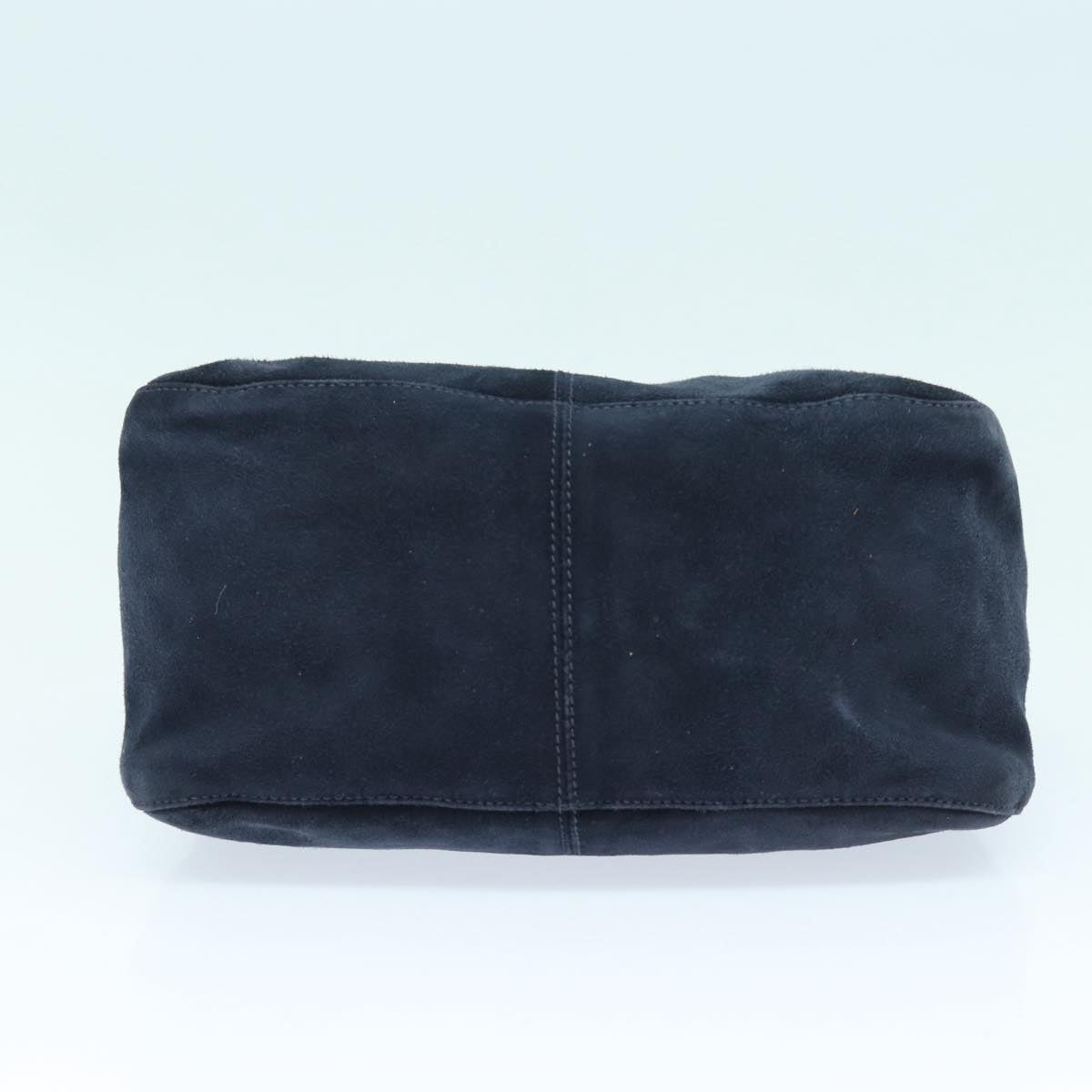 FENDI Mamma Baguette Shoulder Bag Suede Navy Silver ep5217