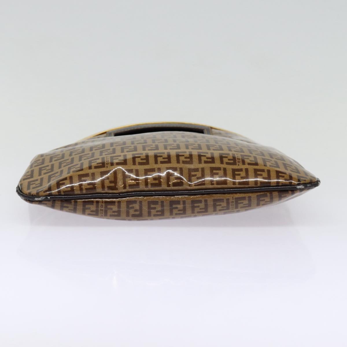 FENDI Zucchino Canvas Hand Bag Brown Gold ep5232