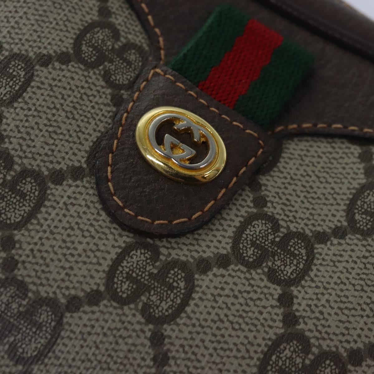 GUCCI GG Supreme Web Sherry Line Shoulder Bag Beige 001 904 2066 ep5238