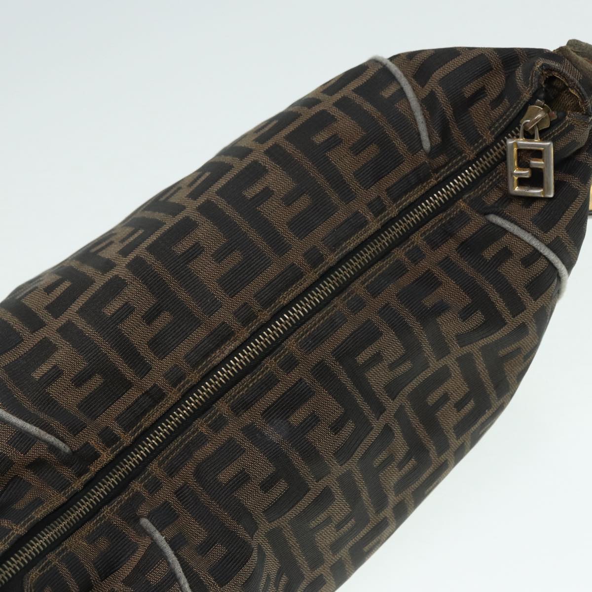FENDI Zucca Canvas Vanity Bag Brown Black gold ep5316