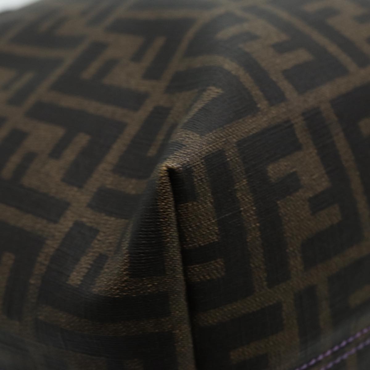 FENDI Zucca Canvas Tote Bag Brown Black gold ep5351