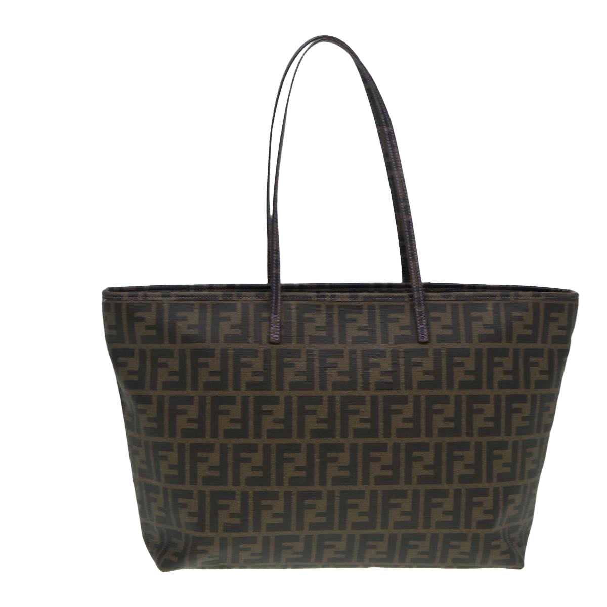FENDI Zucca Canvas Tote Bag Brown Black gold ep5351