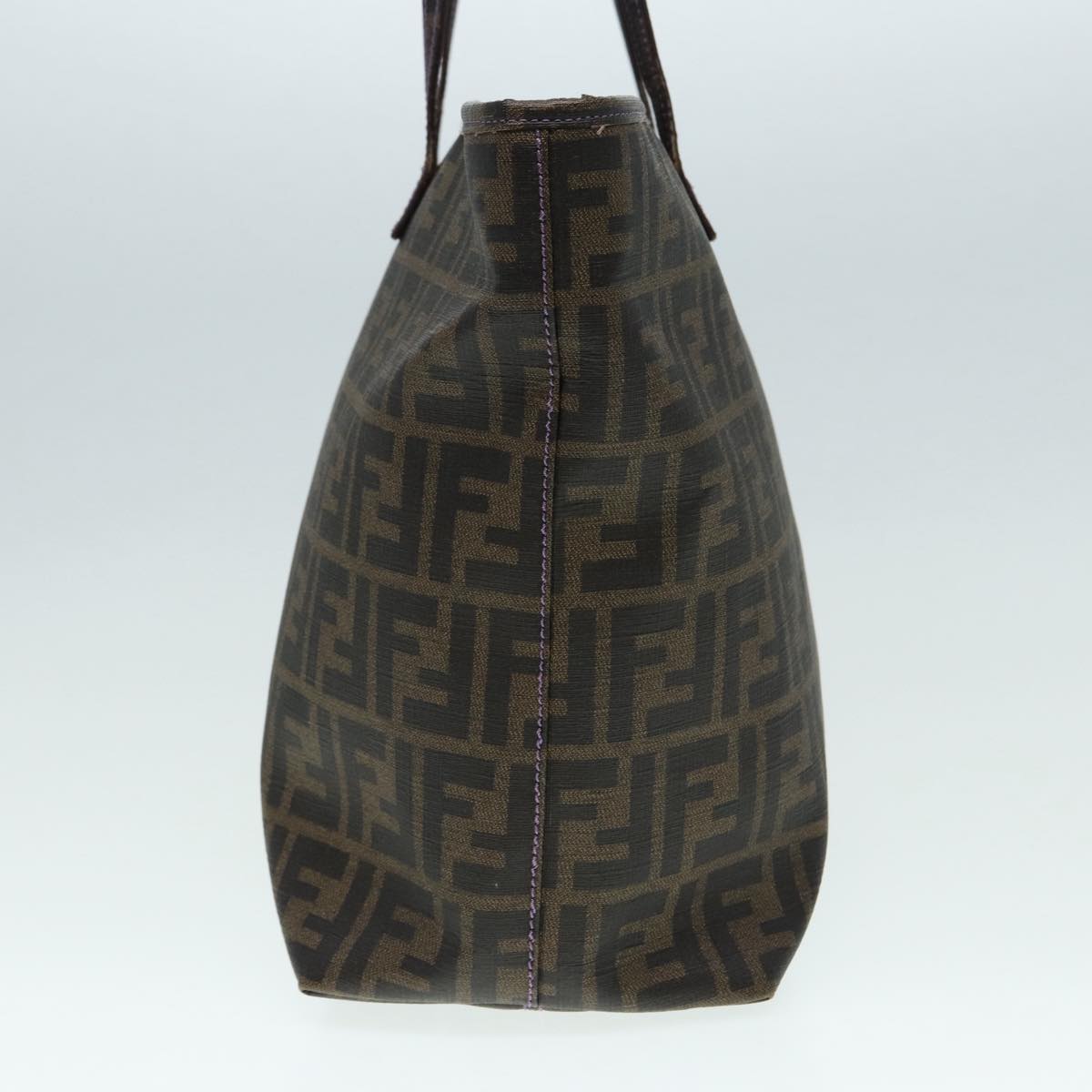 FENDI Zucca Canvas Tote Bag Brown Black gold ep5351