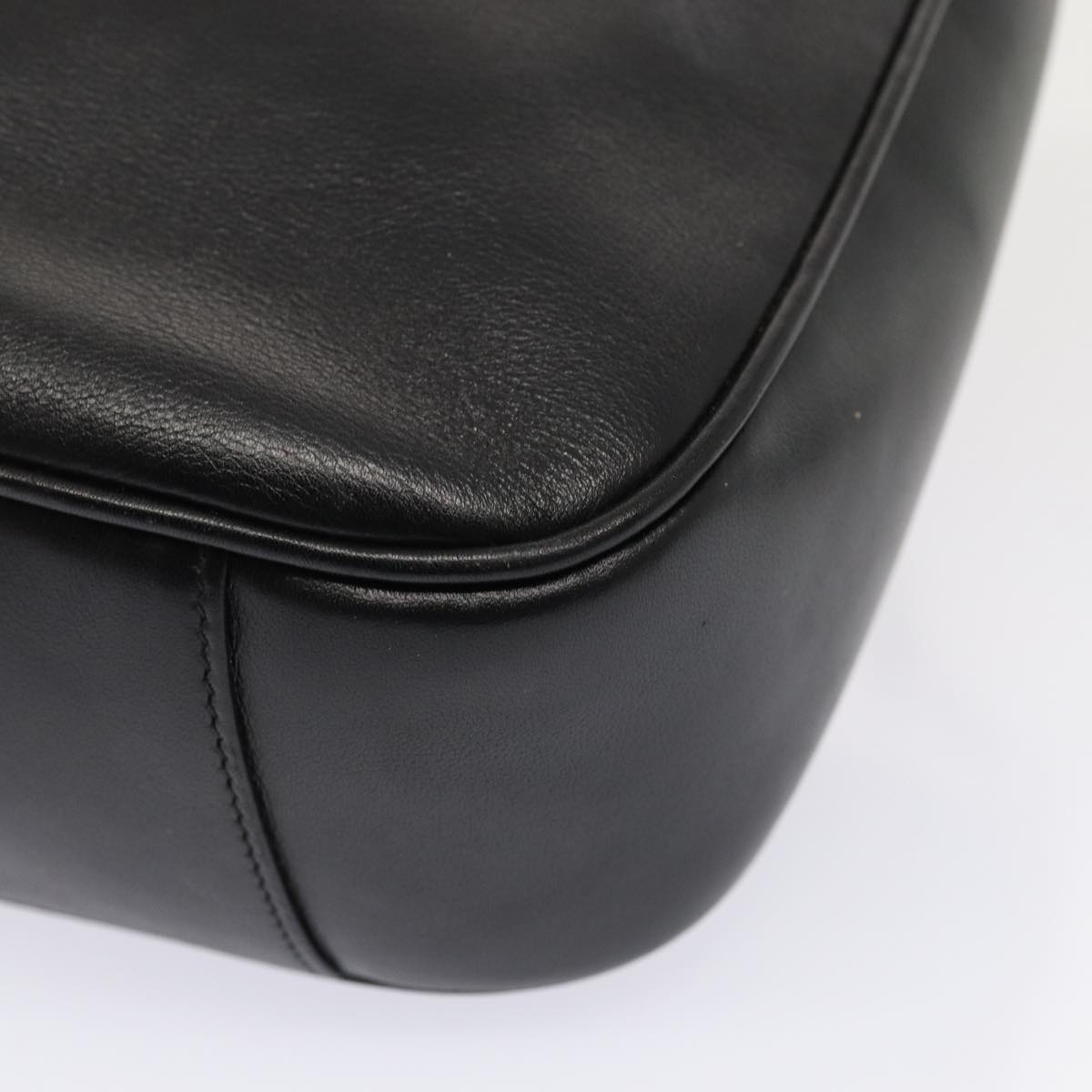 GUCCI Bamboo Hand Bag Leather 2way Black Gold 001 1638 ep5360