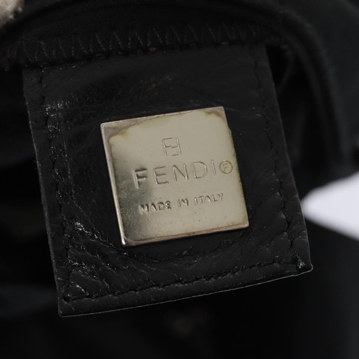 FENDI Mamma Baguette Shoulder Bag Nylon Black Silver ep5493