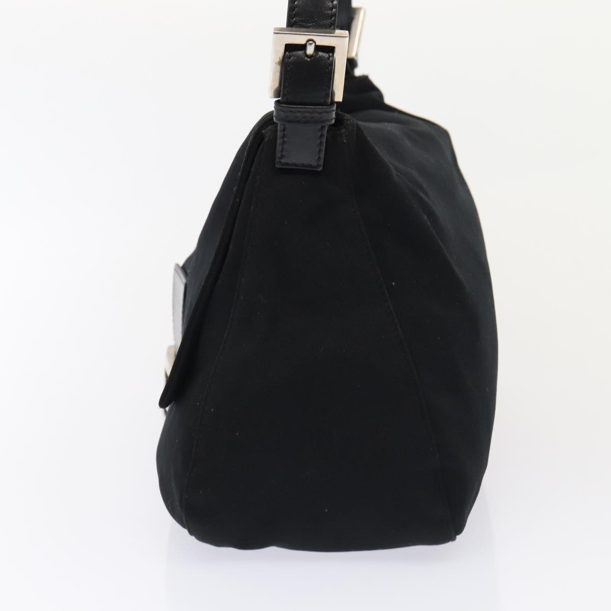 FENDI Mamma Baguette Shoulder Bag Nylon Black Silver ep5493