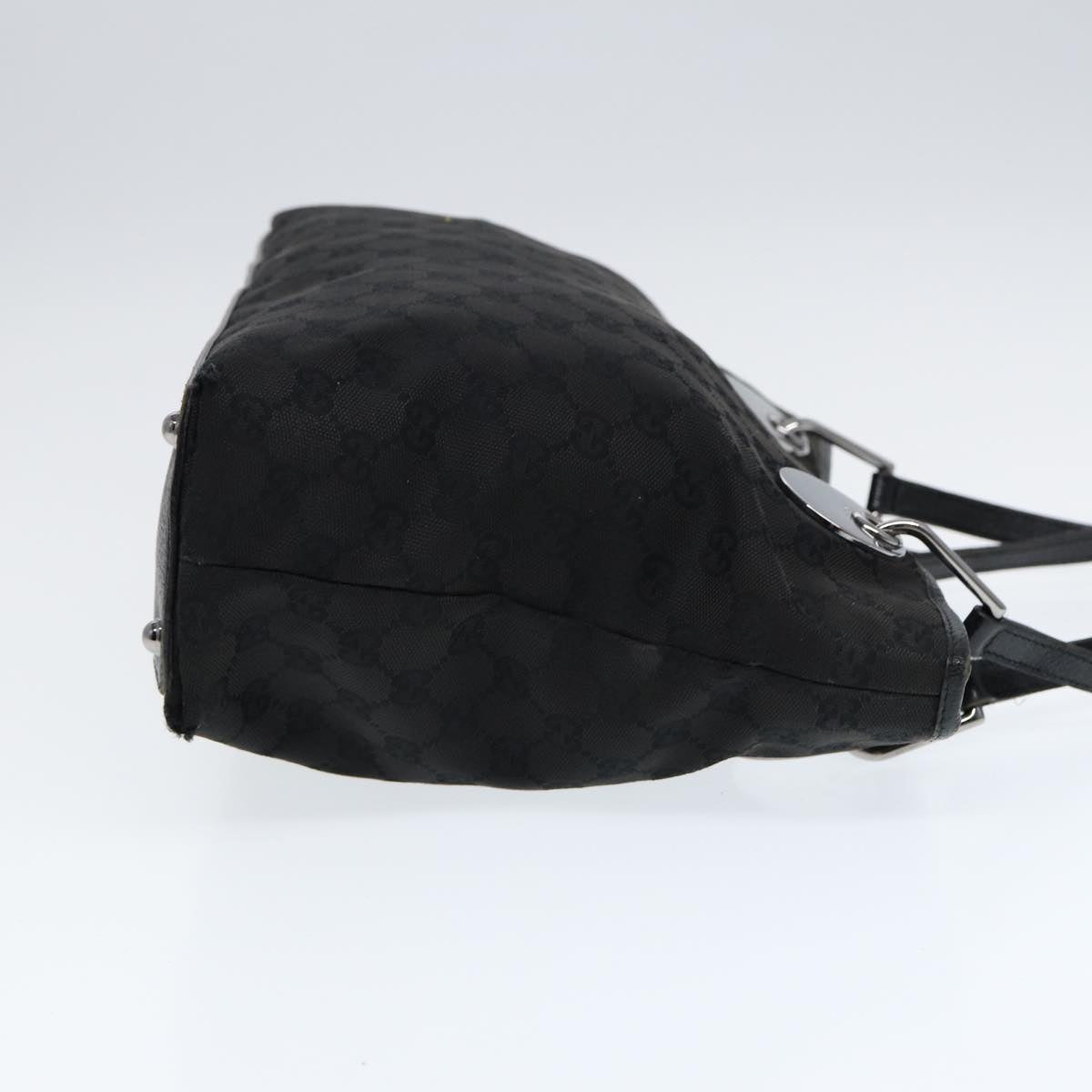 GUCCI GG Canvas Tote Bag Black Silver 120837 ep5509